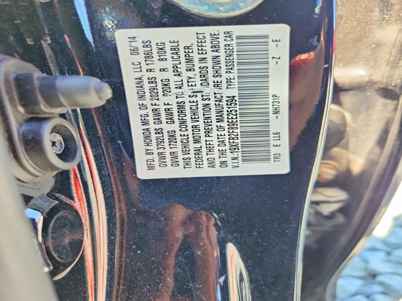 Aukcja sprzedaży 2014 Honda Civic, vin: 19XFB2F89EE251594, numer aukcji: 57284706