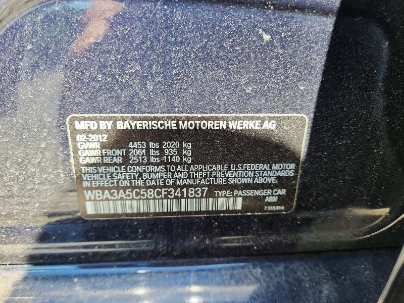 Auction sale of the 2012 Bmw 328, vin: WBA3A5C58CF341837, lot number: 55762826