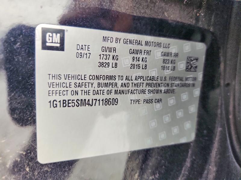 58535556 :رقم المزاد ، 1G1BE5SM4J7118609 vin ، 2018 Chevrolet Cruze مزاد بيع