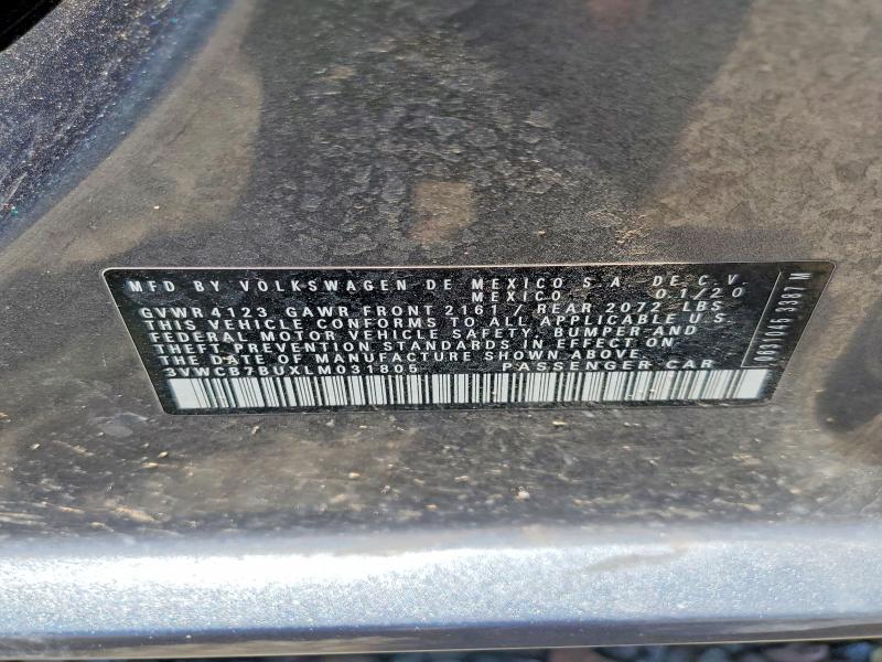 Продажа на аукционе авто 2020 Volkswagen Jetta, vin: 3VWCB7BUXLM031805, номер лота: 58703296