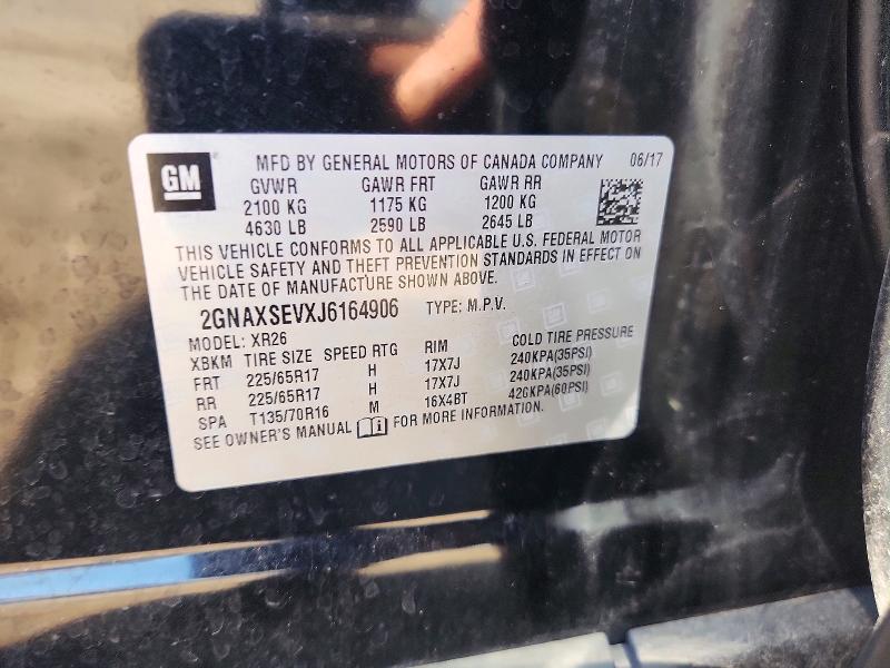 Продажа на аукционе авто 2018 Chevrolet Equinox, vin: 2GNAXSEVXJ6164906, номер лота: 56435496