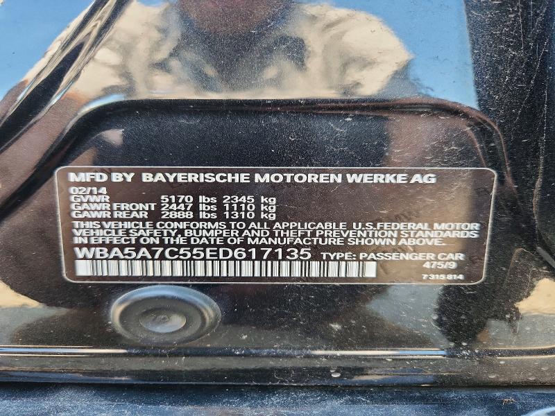 Aukcja sprzedaży 2014 Bmw 5 Series, vin: WBA5A7C55ED617135, numer aukcji: 55413216