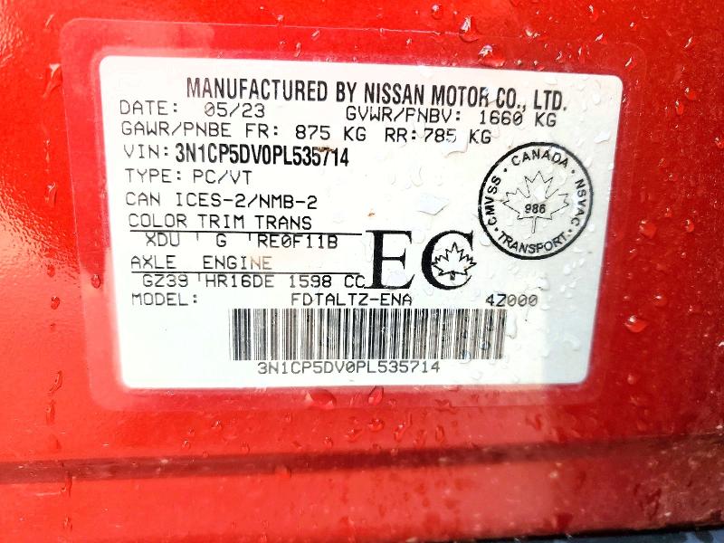 59337916 :رقم المزاد ، 3N1CP5DV0PL535714 vin ، 2023 Nissan Kicks مزاد بيع