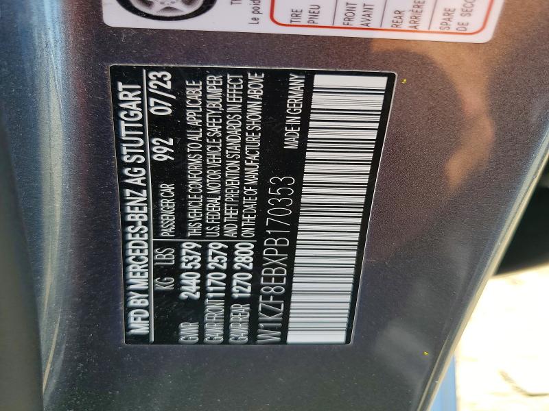 58543226 :رقم المزاد ، W1KZF8EBXPB170353 vin ، 2023 Mercedes-benz E مزاد بيع