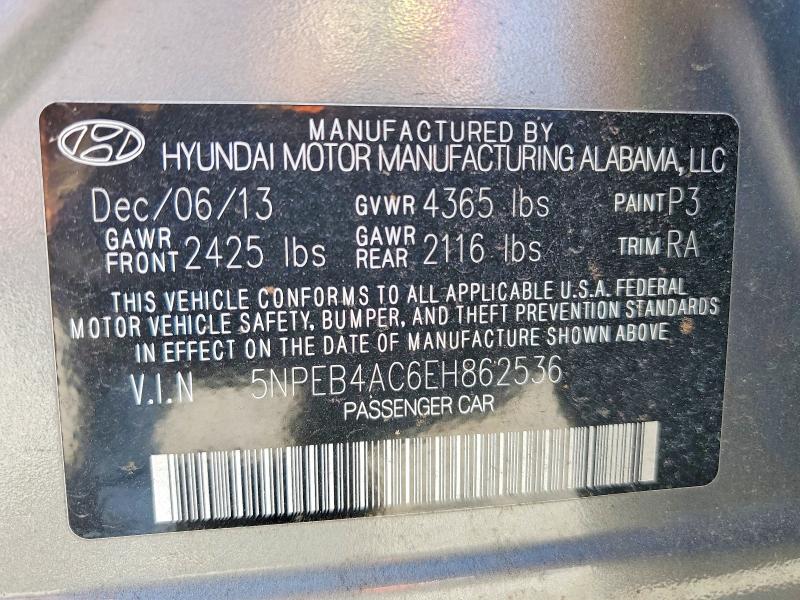 Продажа на аукционе авто 2014 Hyundai Sonata, vin: 5NPEB4AC6EH862536, номер лота: 56702376