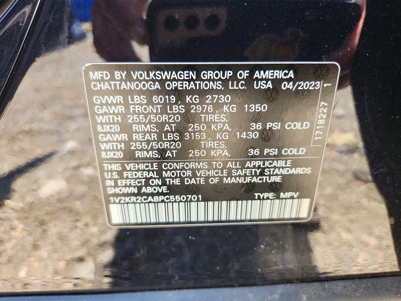 Продаж на аукціоні авто 2023 Volkswagen Atlas, vin: 1V2KR2CA8PC550701, номер лоту: 58237396