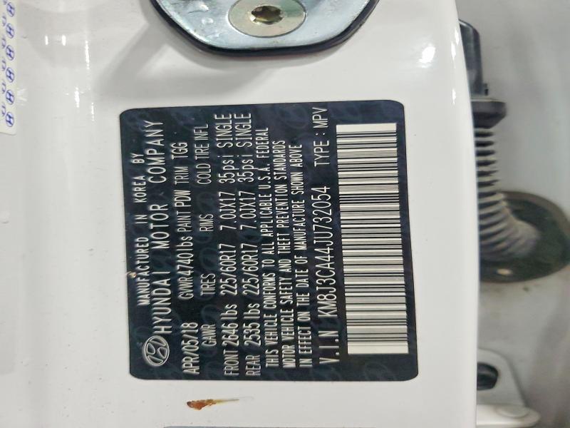 55506796 :رقم المزاد ، KM8J3CA44JU732054 vin ، 2018 Hyundai Tucson مزاد بيع