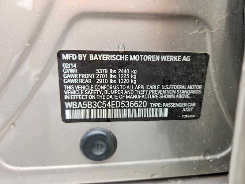 2014 Bmw 535 მანქანა იყიდება აუქციონზე, vin: WBA5B3C54ED536620, აუქციონის ნომერი: 58557256