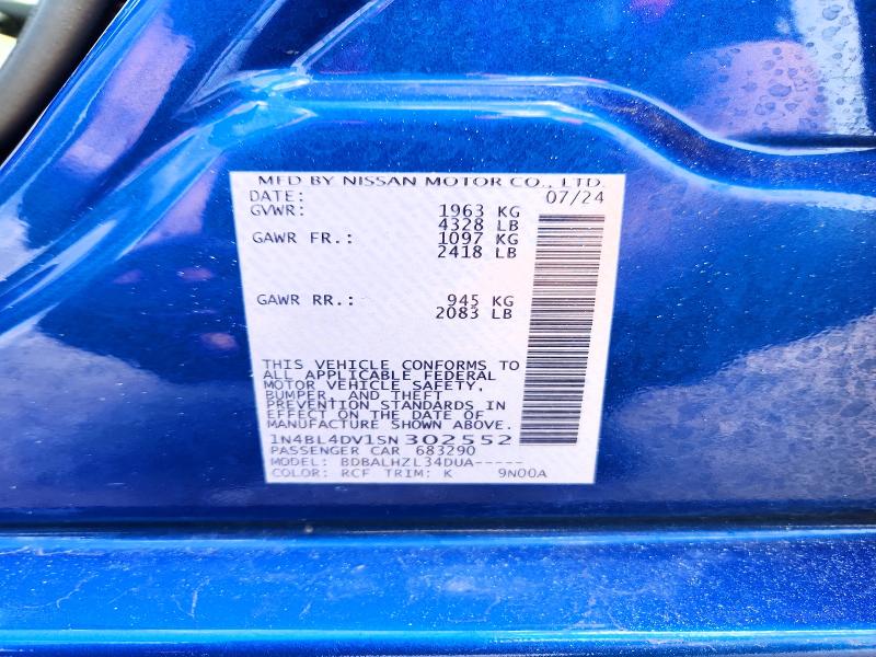 Aukcja sprzedaży 2025 Nissan Altima, vin: 1N4BL4DV1SN302552, numer aukcji: 85991095