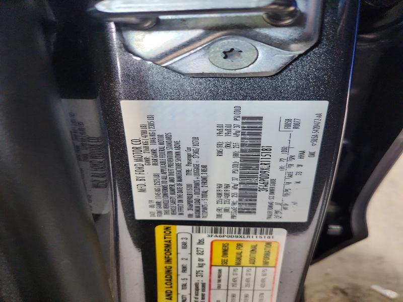 2020 Ford Fusion მანქანა იყიდება აუქციონზე, vin: 3FA6P0D9XLR115181, აუქციონის ნომერი: 57532096