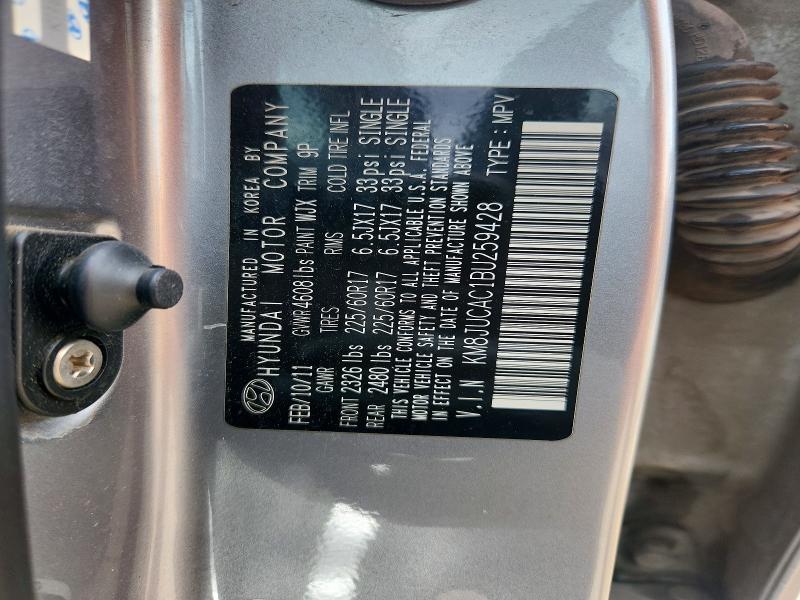 Продаж на аукціоні авто 2011 Hyundai Tucson, vin: KM8JUCAC1BU259428, номер лоту: 56331726