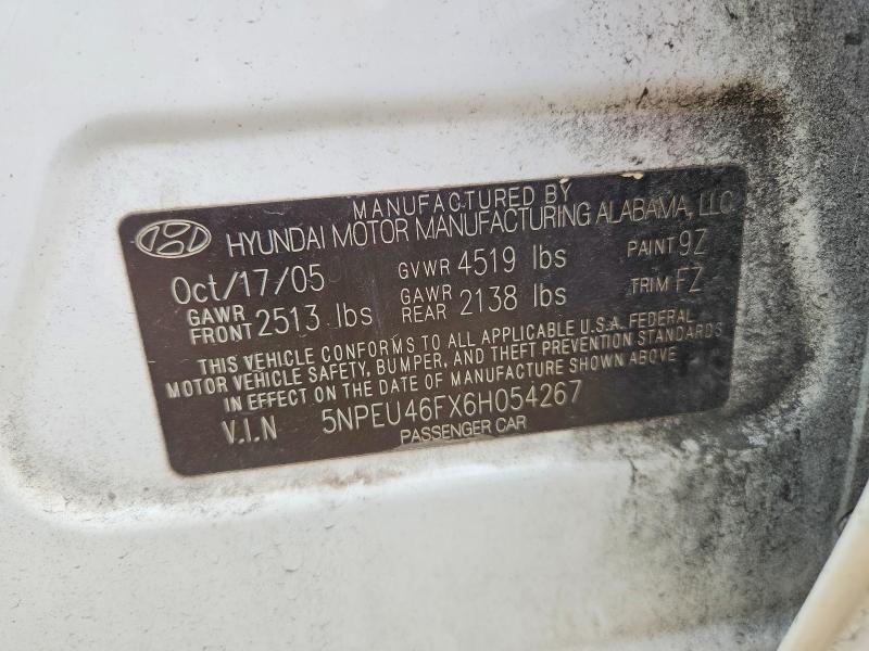 57145046 :رقم المزاد ، 5NPEU46FX6H054267 vin ، 2006 Hyundai Sonata مزاد بيع