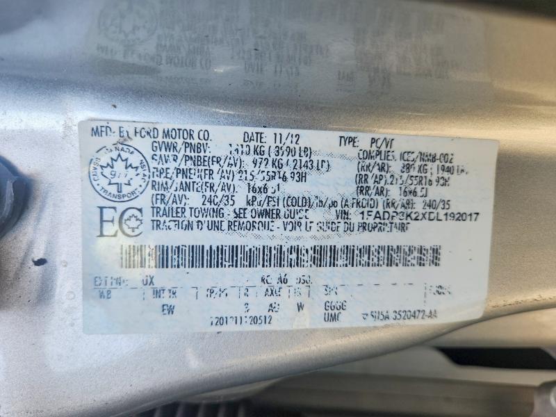 Aukcja sprzedaży 2013 Ford Focus, vin: 1FADP3K2XDL192017, numer aukcji: 58305936