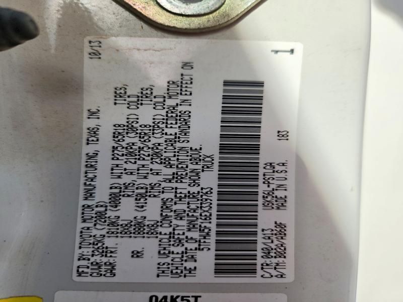 Продажа на аукционе авто 2014 Toyota Tundra, vin: 5TFHW5F16EX339763, номер лота: 57127676