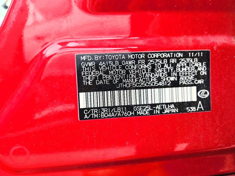 Aukcja sprzedaży 2012 Lexus Is, vin: JTHCF5C25C5054812, numer aukcji: 56840526