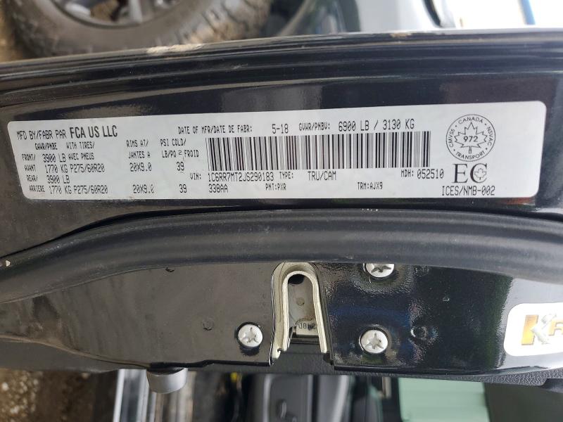 55434366 :رقم المزاد ، 1C6RR7MT2JS290183 vin ، 2018 Ram 1500 مزاد بيع