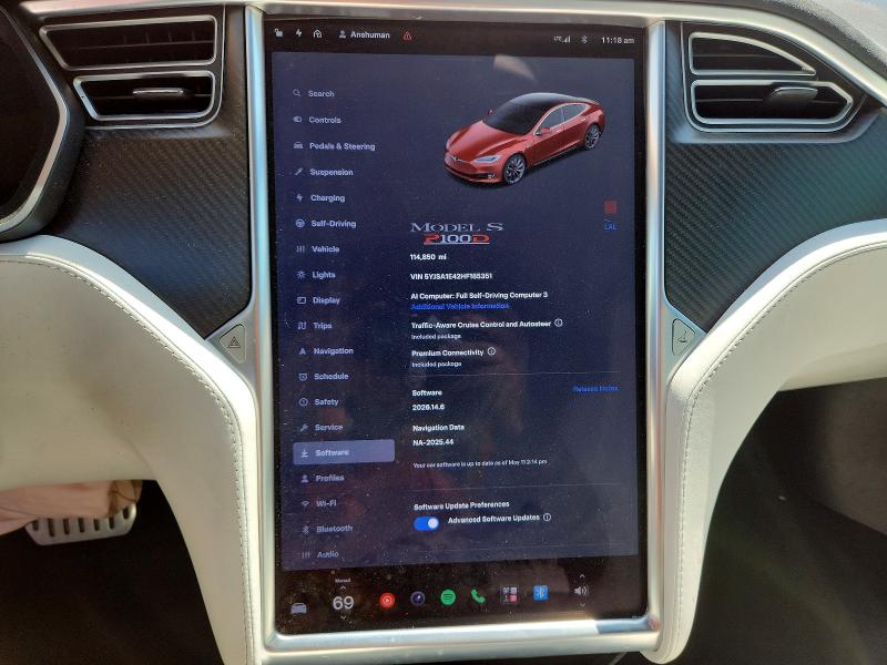 Продажа на аукционе авто 2017 Tesla Model S, vin: 5YJSA1E42HF185351, номер лота: 57415756