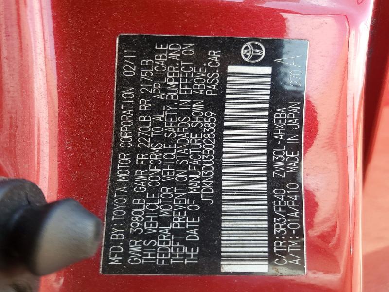 Продаж на аукціоні авто 2011 Toyota Prius, vin: JTDKN3DU3B0283859, номер лоту: 56982406