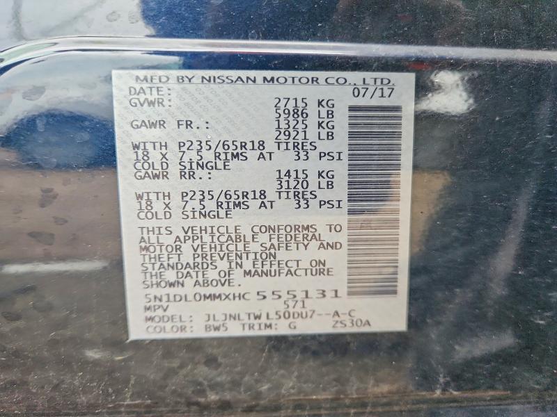 Продаж на аукціоні авто 2017 Infiniti Qx60, vin: 5N1DL0MMXHC555131, номер лоту: 58352436