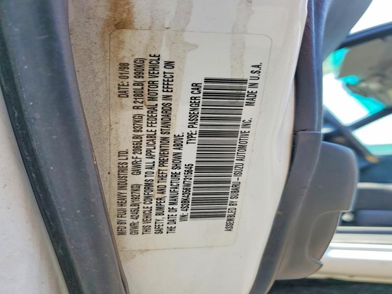 Auction sale of the 1998 Subaru Legacy, vin: 4S3BK4356W7315645, lot number: 58730506