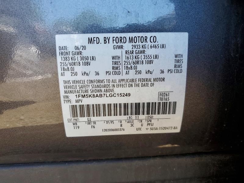 Продаж на аукціоні авто 2020 Ford Explorer, vin: 1FM5K8AB7LGC15249, номер лоту: 56102966
