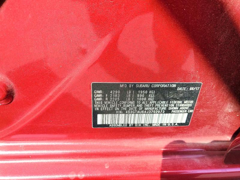 Продажа на аукционе авто 2018 Subaru Impreza, vin: 4S3GTAU64J3702073, номер лота: 59009876