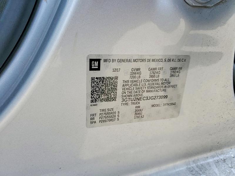 56658056 :رقم المزاد ، 3GTU2NEC3JG273099 vin ، 2018 Gmc Sierra مزاد بيع