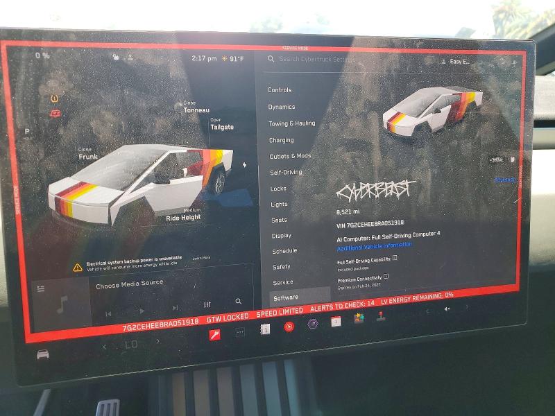 53138206 :رقم المزاد ، 7G2CEHEE8RA051918 vin ، 2024 Tesla Cybertruck مزاد بيع