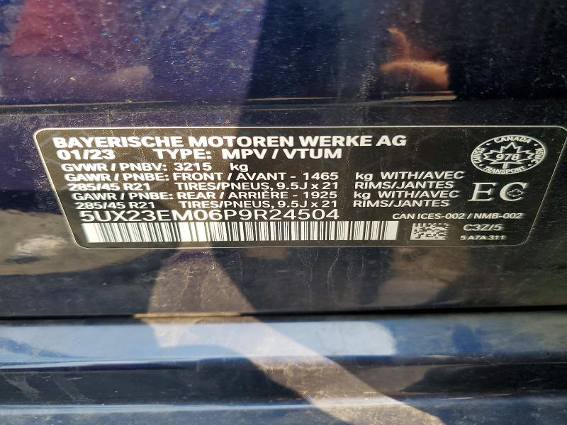Продажа на аукционе авто 2023 Bmw X7, vin: 5UX23EM06P9R24504, номер лота: 58964196