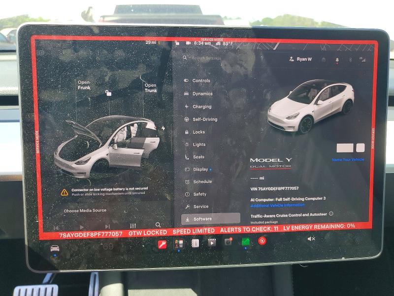 Aukcja sprzedaży 2023 Tesla Model Y, vin: 7SAYGDEF8PF777057, numer aukcji: 54924946