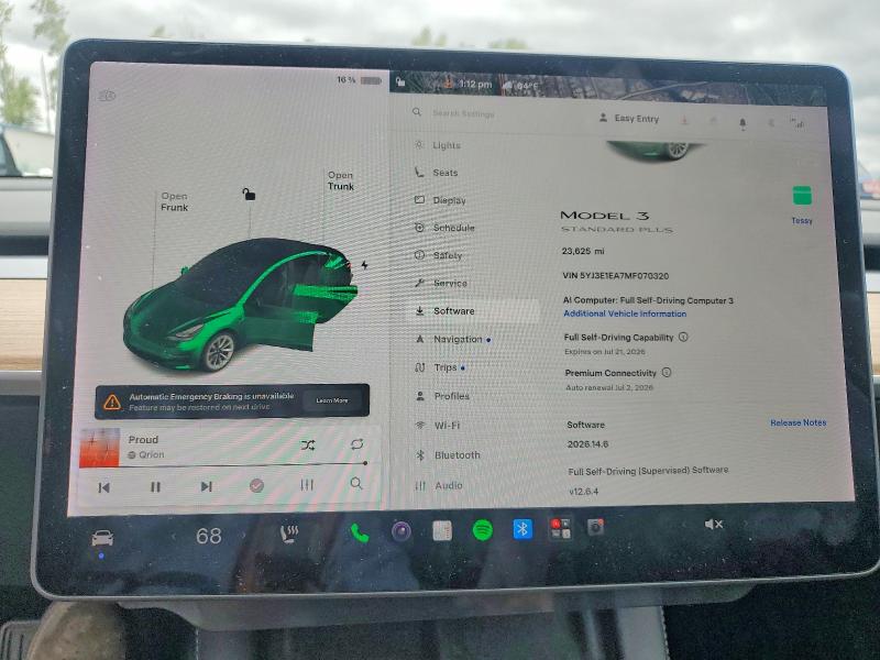 Продажа на аукционе авто 2021 Tesla Model 3, vin: 5YJ3E1EA7MF070320, номер лота: 58248906