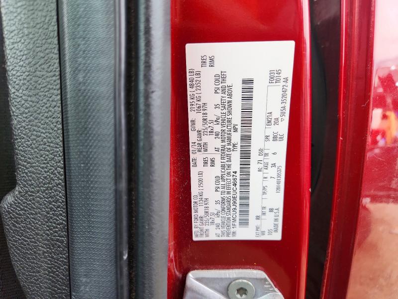 2014 Ford Escape მანქანა იყიდება აუქციონზე, vin: 1FMCU9J90EUC46674, აუქციონის ნომერი: 55825486