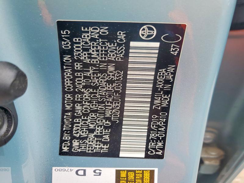 Aukcja sprzedaży 2015 Toyota Prius V, vin: JTDZN3EU1FJ031332, numer aukcji: 57886986