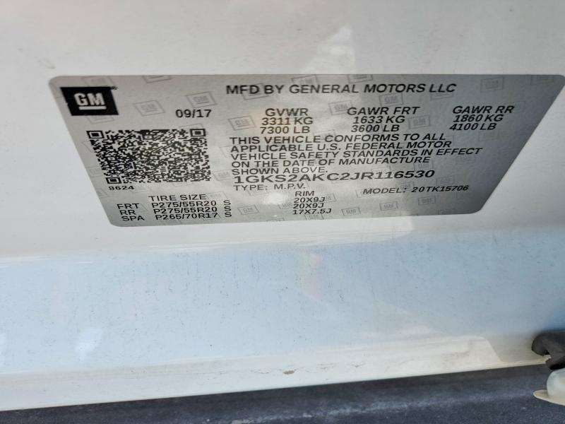 Aukcja sprzedaży 2018 Gmc Yukon, vin: 1GKS2AKC2JR116530, numer aukcji: 58908966