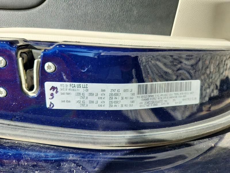 2020 Chrysler Voyager მანქანა იყიდება აუქციონზე, vin: 2C4RC1DGXLR164572, აუქციონის ნომერი: 57187866