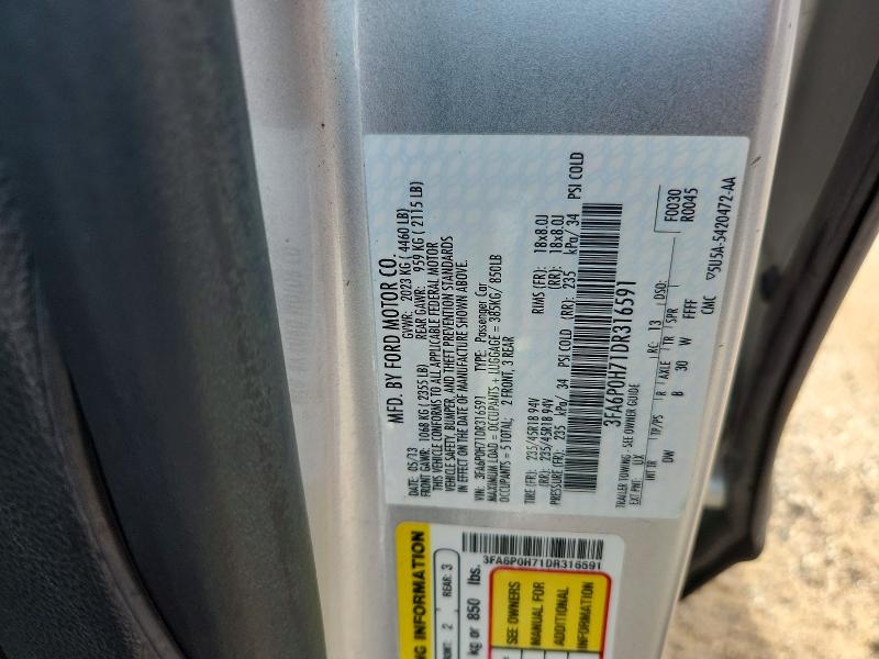 56669396 :رقم المزاد ، 3FA6P0H71DR316591 vin ، 2013 Ford Fusion مزاد بيع