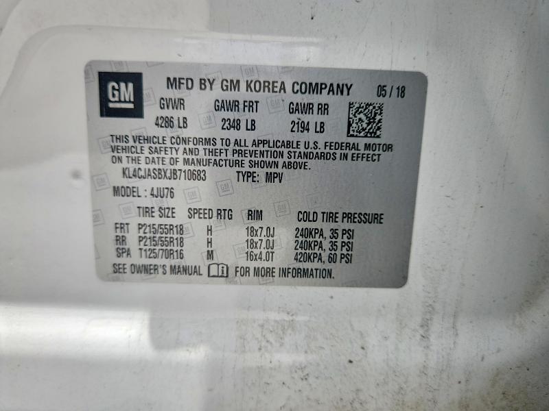 Продажа на аукционе авто 2018 Buick Encore, vin: KL4CJASBXJB710683, номер лота: 56644946