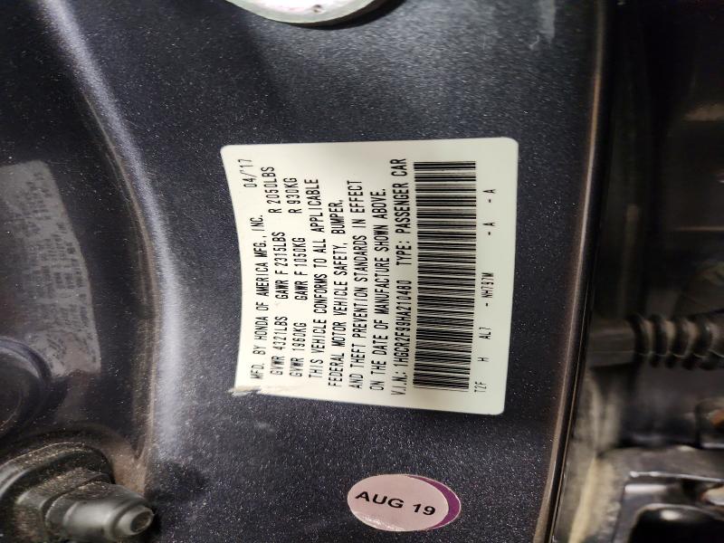 Продажа на аукционе авто 2017 Honda Accord, vin: 1HGCR2F99HA210480, номер лота: 58504736