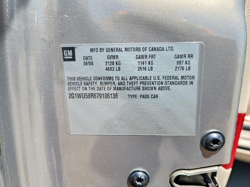 Продаж на аукціоні авто 2007 Chevrolet Impala, vin: 2G1WU58R679106136, номер лоту: 59254666