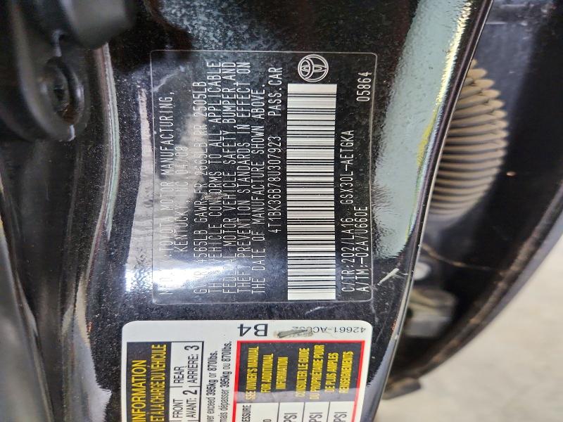 Auction sale of the 2008 Toyota Avalon, vin: 4T1BK36B78U307923, lot number: 59323686