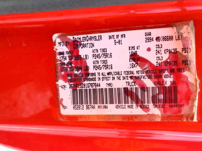 Продажа на аукционе авто 2001 Dodge Ram 1500, vin: 3B7HF13Z01G787644, номер лота: 55597716