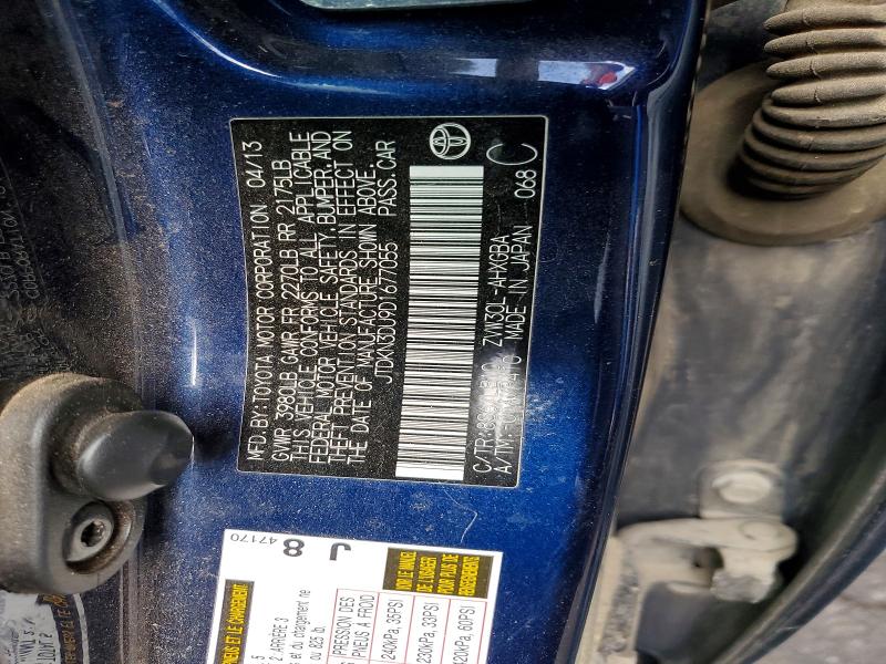 55563586 :رقم المزاد ، JTDKN3DU9D1677055 vin ، 2013 Toyota Prius مزاد بيع