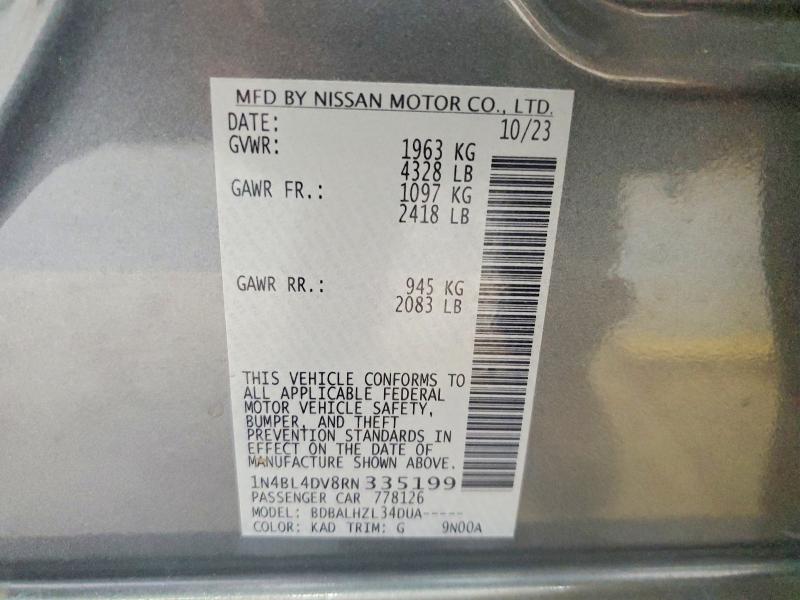 Продаж на аукціоні авто 2024 Nissan Altima, vin: 1N4BL4DV8RN335199, номер лоту: 57844856