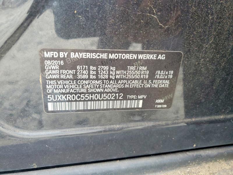52938976 :رقم المزاد ، 5UXKR0C55H0U50212 vin ، 2017 Bmw X5 مزاد بيع