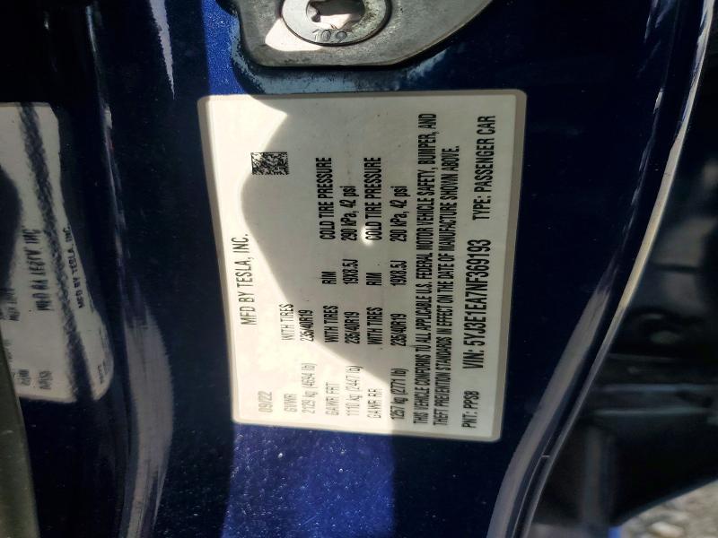 Продаж на аукціоні авто 2022 Tesla Model 3, vin: 5YJ3E1EA7NF369193, номер лоту: 58327516