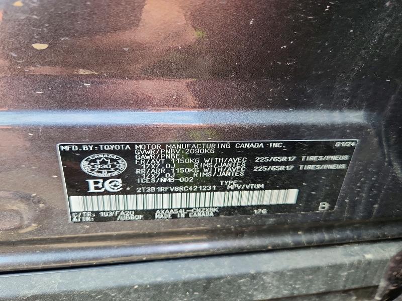 Продажа на аукционе авто 2024 Toyota Rav4, vin: 2T3B1RFV8RC421231, номер лота: 56606936
