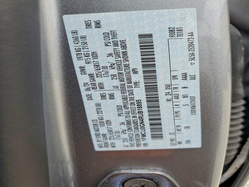 58053426 :رقم المزاد ، 1FMCU0GN4RUB18895 vin ، 2024 Ford Escape مزاد بيع