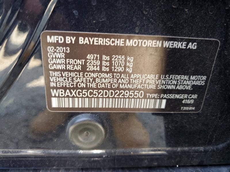 Aukcja sprzedaży 2013 Bmw 528, vin: WBAXG5C52DD229550, numer aukcji: 55921886