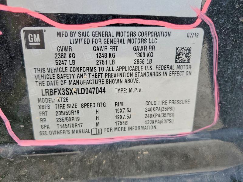 Aukcja sprzedaży 2020 Buick Envision, vin: LRBFX3SX4LD047044, numer aukcji: 56488036