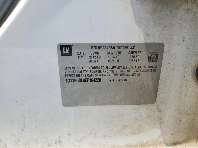 2014 Chevrolet Malibu მანქანა იყიდება აუქციონზე, vin: 1G11B5SL9EF164220, აუქციონის ნომერი: 56608646